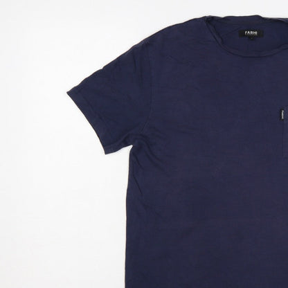 Farhi by Nicole Farhi Men’s Navy L Pocket Crew Neck T-Shirt