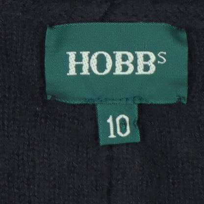 Hobbs Women’s Black Merino Wool Cable Knit Button Cardigan UK 10