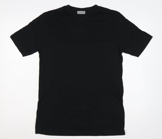 Nicole Farhi Men's Black XL Cotton Crew Neck Logo T-Shirt