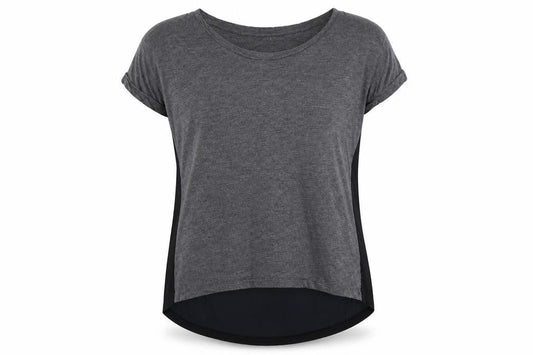 GAP Women Grey Black Layered Jersey T-Shirt Size M Short Sleeve