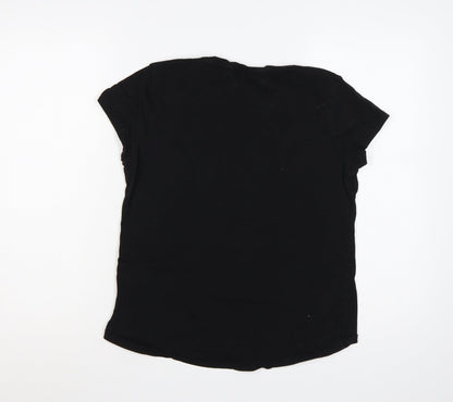 FB Sister Women Black L End Of Story Slogan Slim Fit T-Shirt