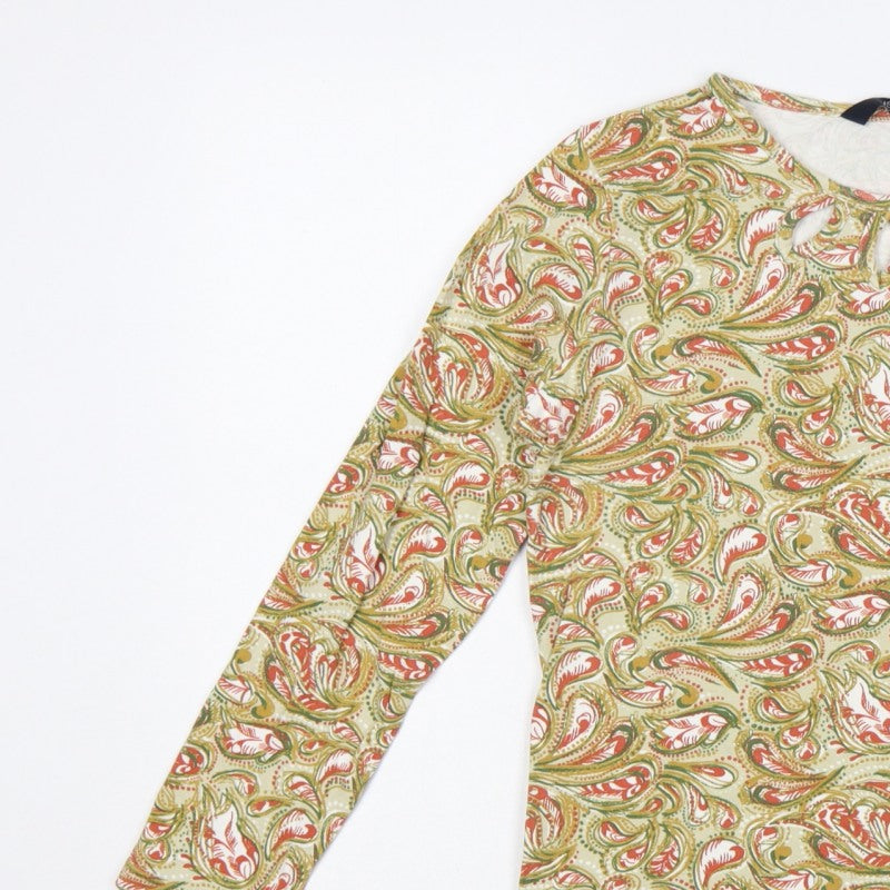 Isle Essentials Women Multicoloured S Paisley Keyhole Long Sleeve Top