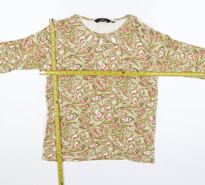 Isle Essentials Women Multicoloured S Paisley Keyhole Long Sleeve Top