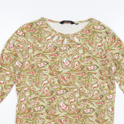 Isle Essentials Women Multicoloured S Paisley Keyhole Long Sleeve Top