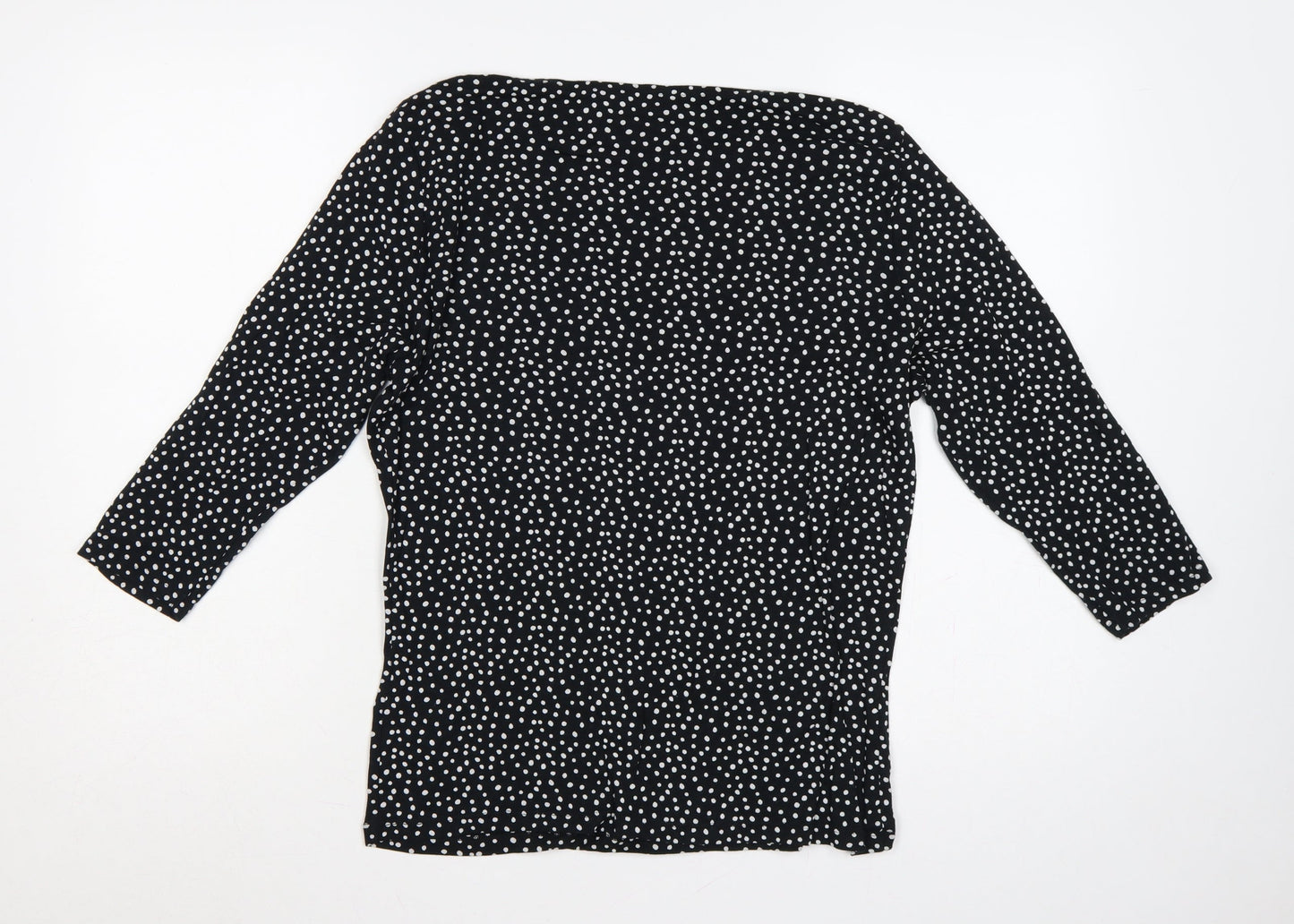 Marks and Spencer Women's Black UK 16 Polka Dot 3/4 Sleeve Blouse