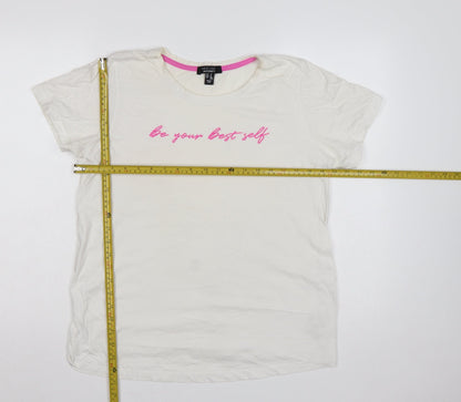 New Look Women White UK 10 Maternity Quote Jersey T-Shirt