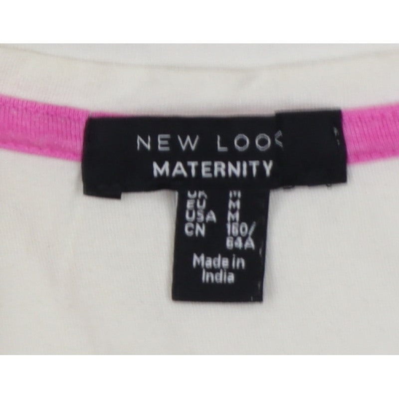 New Look Women White UK 10 Maternity Quote Jersey T-Shirt