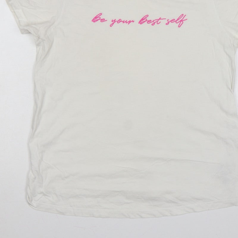 New Look Women White UK 10 Maternity Quote Jersey T-Shirt