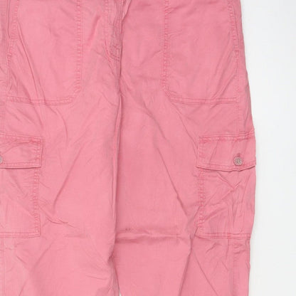 M&S Womens Pink Size 16 Cargo Tapered Cuffed Trousers