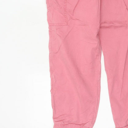 M&S Womens Pink Size 16 Cargo Tapered Cuffed Trousers
