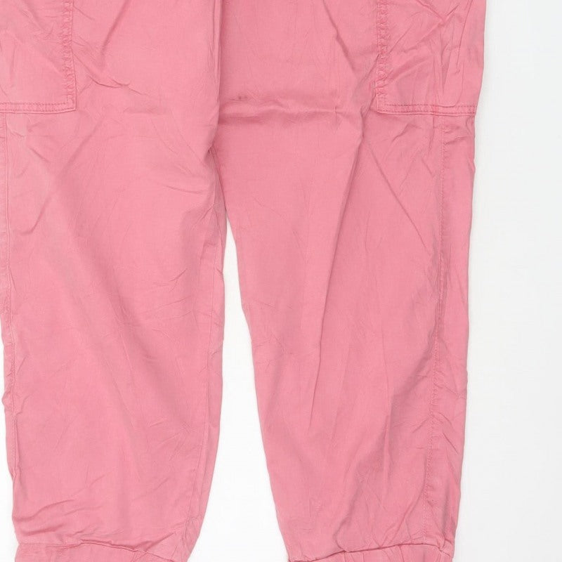 M&S Womens Pink Size 16 Cargo Tapered Cuffed Trousers