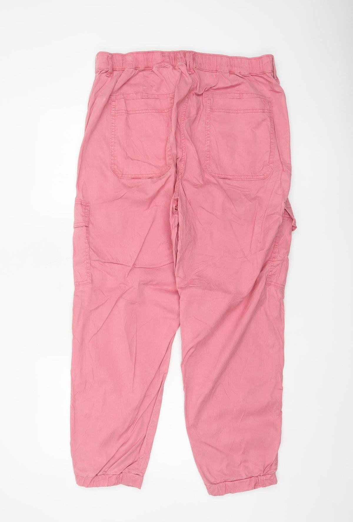 M&S Womens Pink Size 16 Cargo Tapered Cuffed Trousers