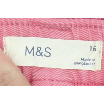 M&S Womens Pink Size 16 Cargo Tapered Cuffed Trousers