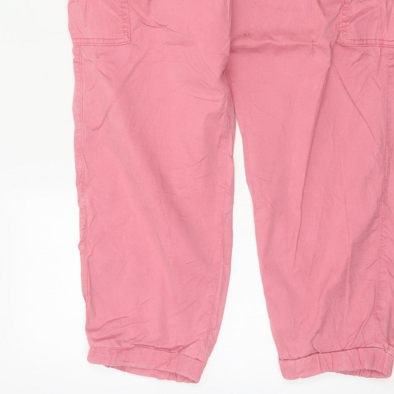 M&S Womens Pink Size 16 Cargo Tapered Cuffed Trousers