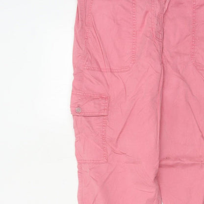 M&S Womens Pink Size 16 Cargo Tapered Cuffed Trousers