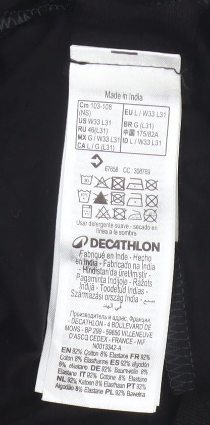 Decathlon Women Black UK 14 Jogger Stretch Activewear Trousers