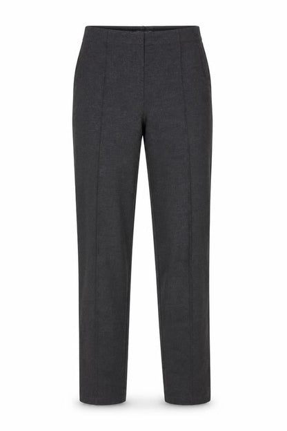 Marks & Spencer Women Grey Size 10 Long Straight Stretch Dress Trousers