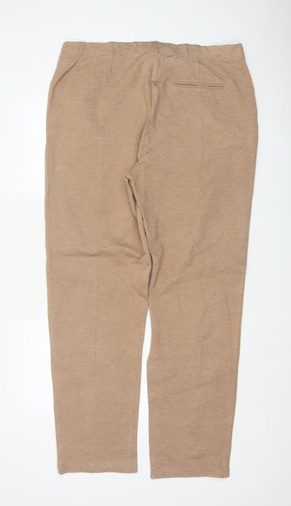 Marks and Spencer Women's Beige UK 18 Long Straight Tailored Trousers