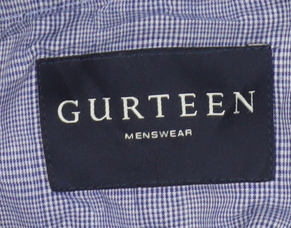 Gurteen Men’s Black 36R Cotton Flat Front Smart Trousers