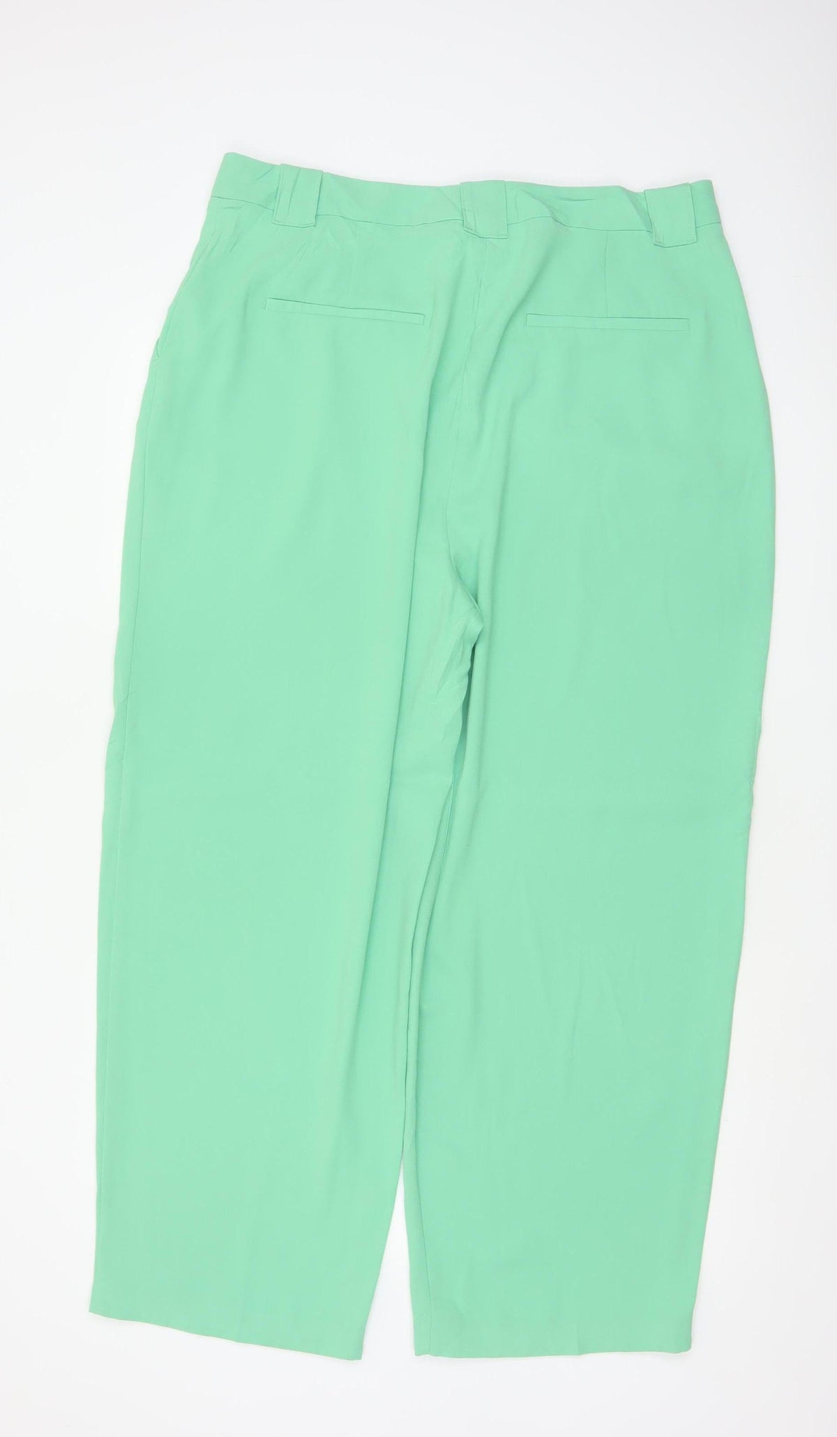 Marks & Spencer Women Green Size 18 Regular Pleated Tapered Dress Trousers