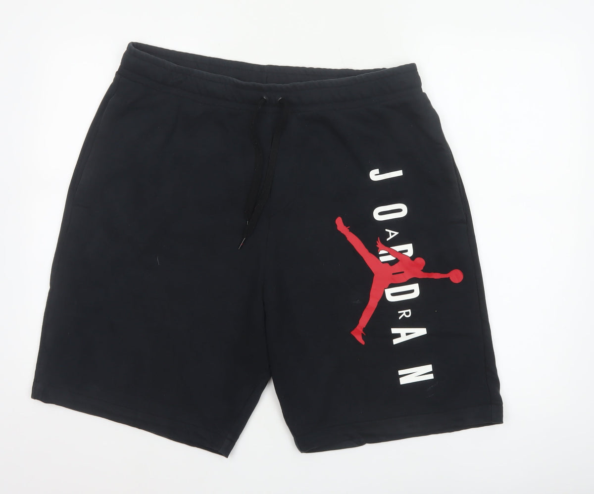 Jordan Men’s Black XL Sweat Shorts Jumpman Logo Drawstring Sports