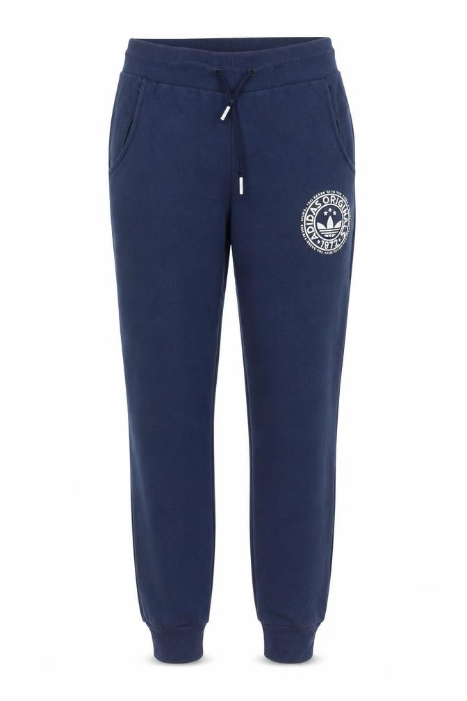 Front view of Adidas Originals Women’s Blue UK 8 Jogger Sweatpants Logo Pockets