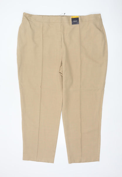 Marks & Spencer Women’s Beige Size 24 Short High Rise Straight Trousers