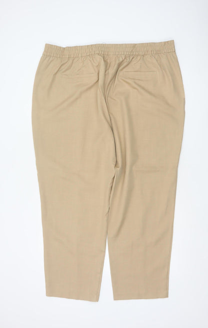 Marks & Spencer Women’s Beige Size 24 Short High Rise Straight Trousers