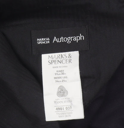 Marks & Spencer Autograph Men’s Blue 36 Wool Dress Trousers 36/29