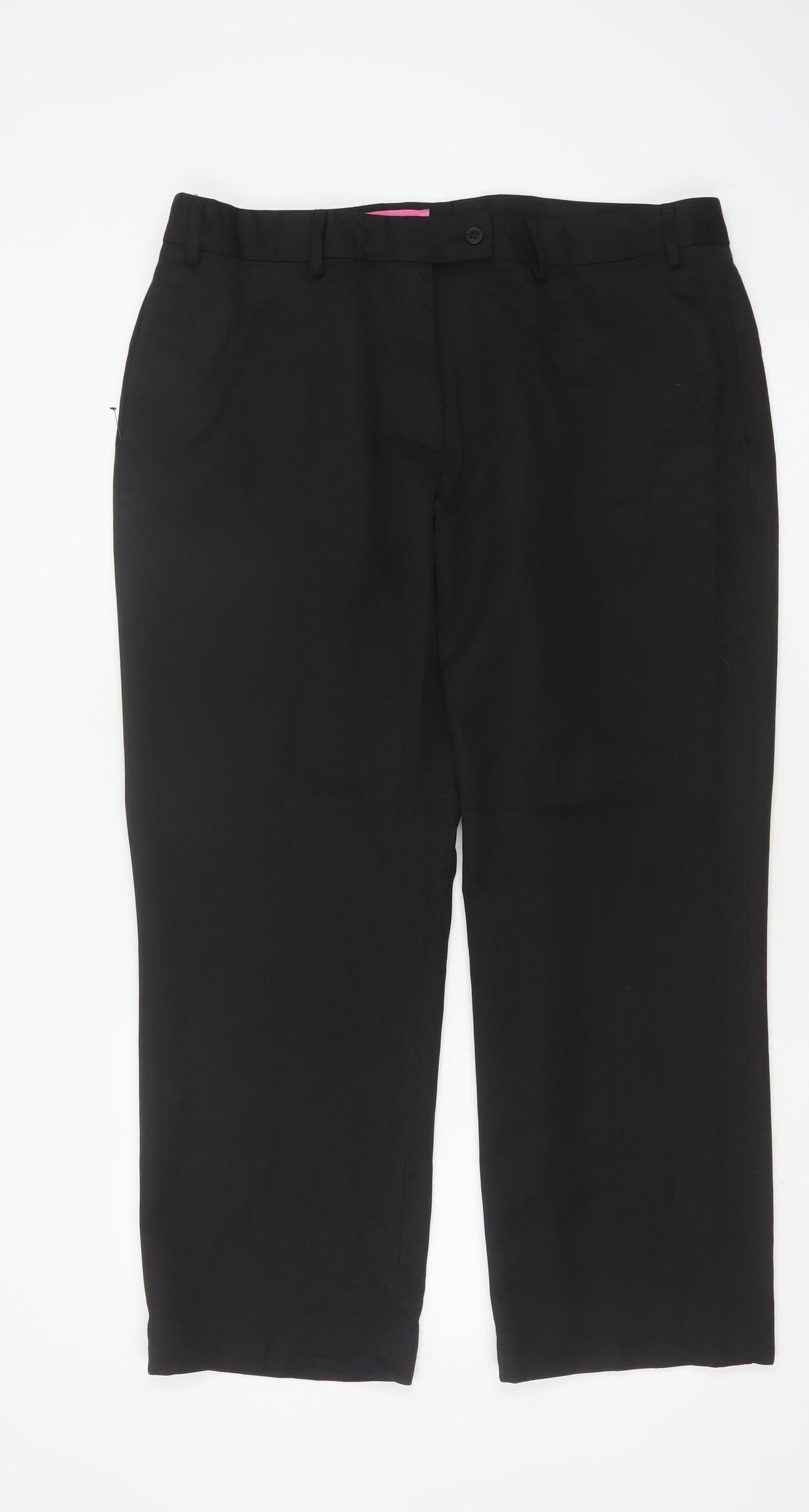 Brook Taverner Women’s Black UK 18 Petite Straight Tailored Trousers