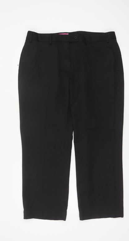 Brook Taverner Women’s Black UK 18 Petite Straight Tailored Trousers
