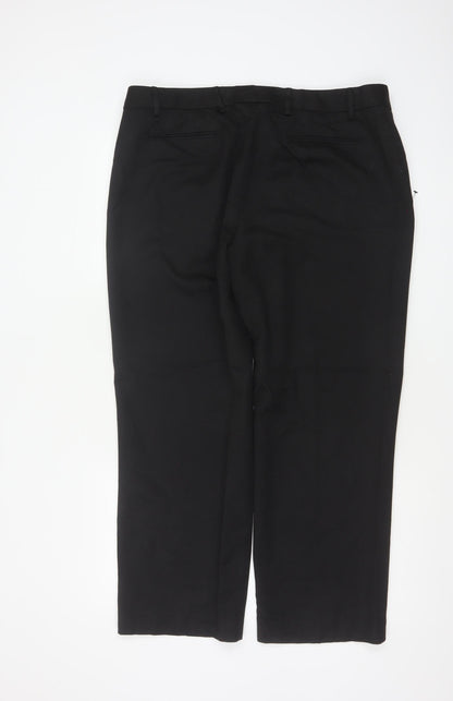 Brook Taverner Women’s Black UK 18 Petite Straight Tailored Trousers