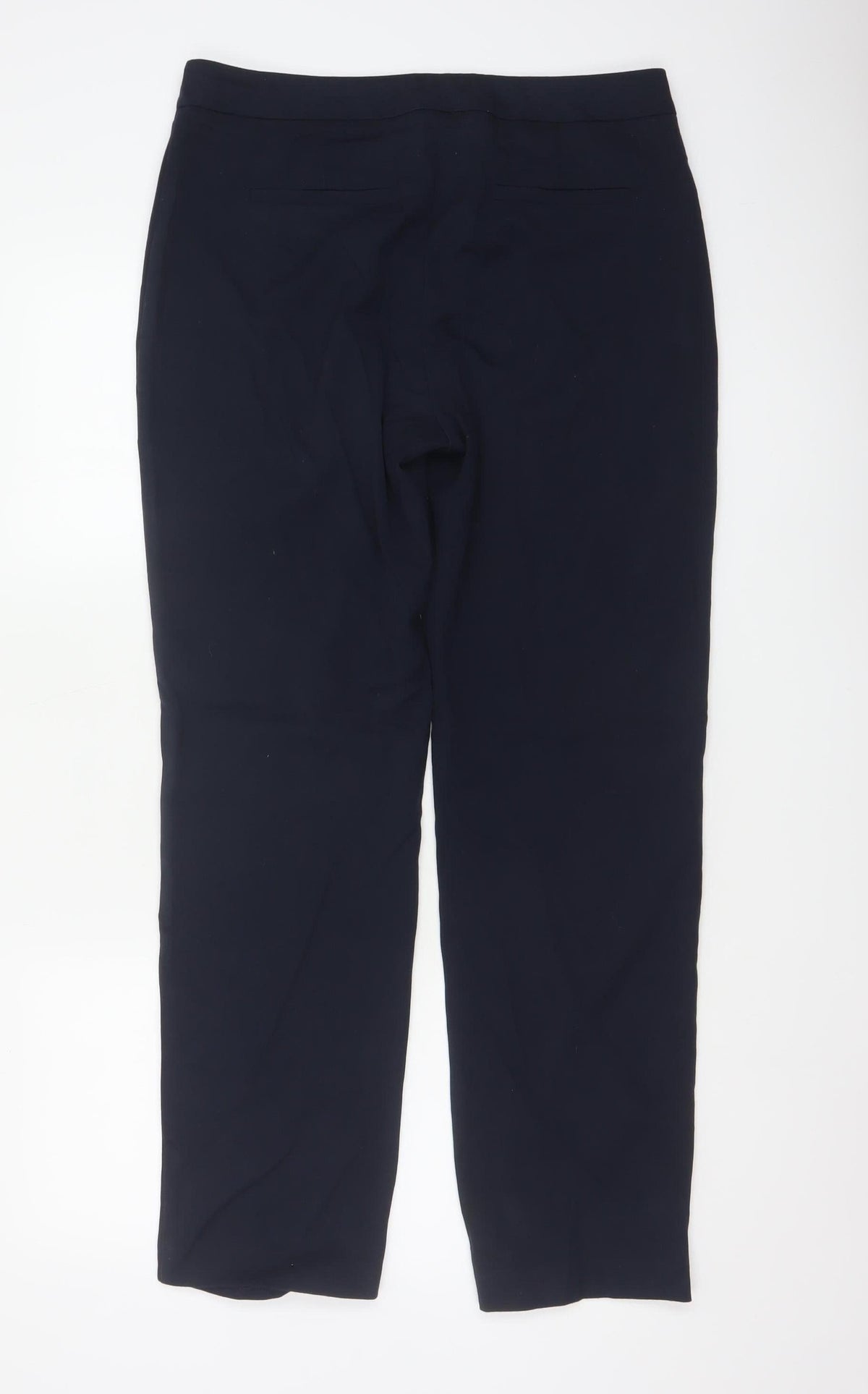 Marks & Spencer Women Blue UK 12 Regular Straight Work Trousers