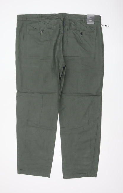 Marks & Spencer Men's Green 44 Regular Chino Trousers W44 L31