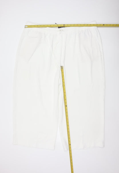 M&S Women’s White Size 24 Wide-Leg Drawstring Trousers