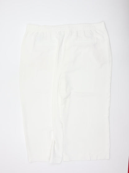 M&S Women’s White Size 24 Wide-Leg Drawstring Trousers
