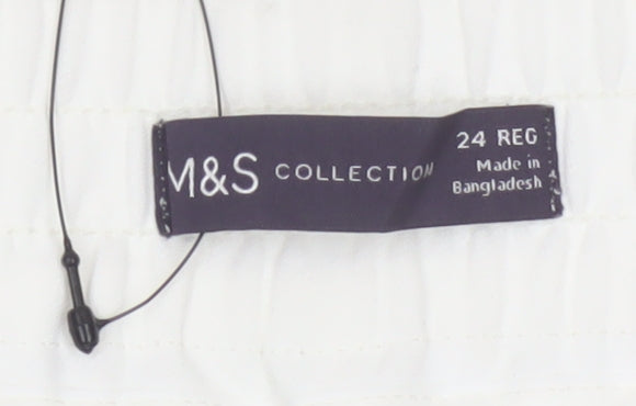 M&S Women’s White Size 24 Wide-Leg Drawstring Trousers
