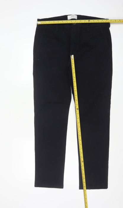 Marks & Spencer Men's Black 34/31 Slim Fit Cotton Stretch Trousers