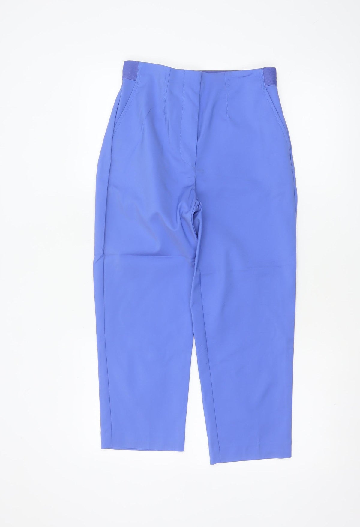 Marks & Spencer Women’s Blue UK 8 Tapered Smart Trousers Stretch Pockets