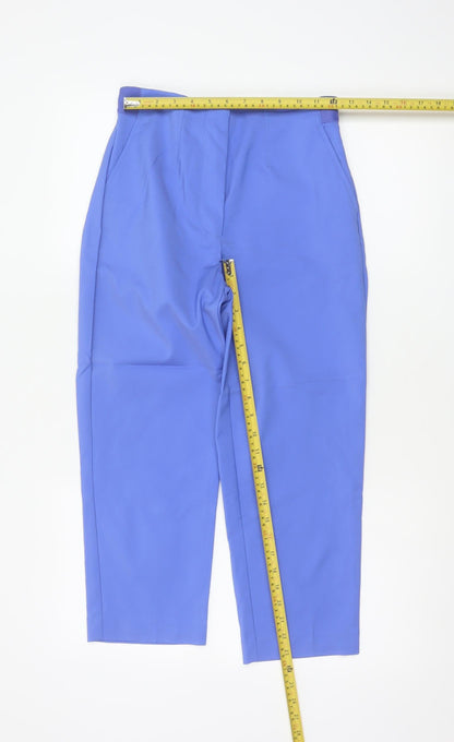 Marks & Spencer Women’s Blue UK 8 Tapered Smart Trousers Stretch Pockets