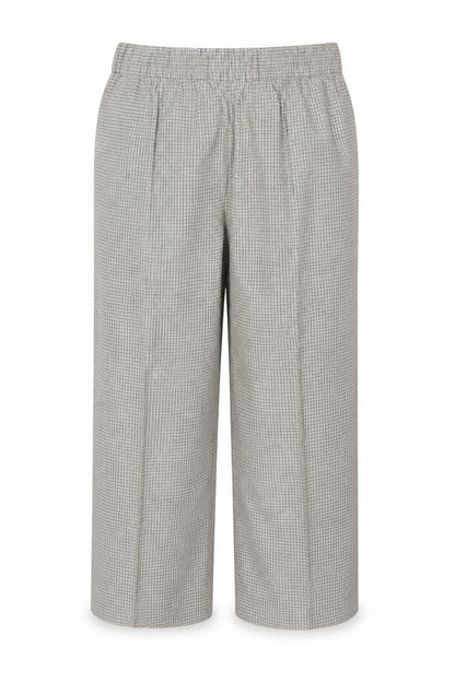 Marks & Spencer Women’s Beige Check Wide Leg High Rise Trousers UK 18 Short