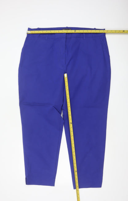 Marks and Spencer Women's Blue Size 20 Tapered Ankle Work Trousers