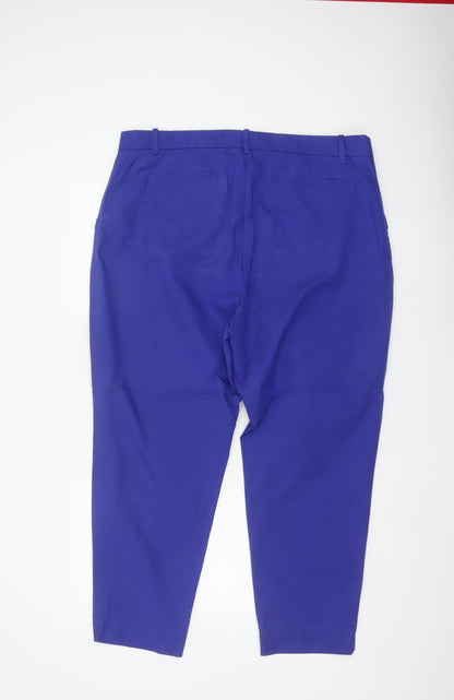 Marks and Spencer Women's Blue Size 20 Tapered Ankle Work Trousers