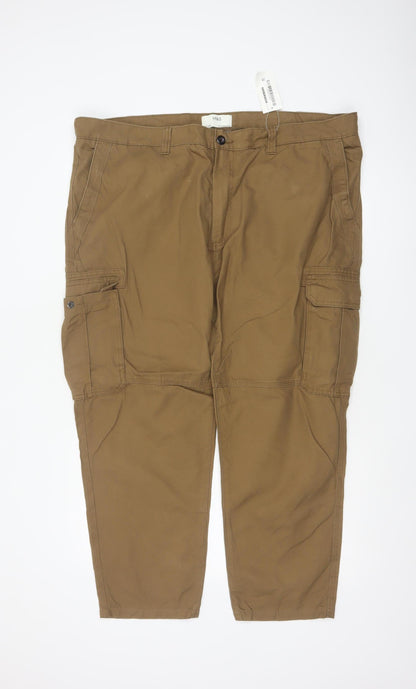 Marks and Spencer Men's Brown 44/29 Cotton Cargo Trousers