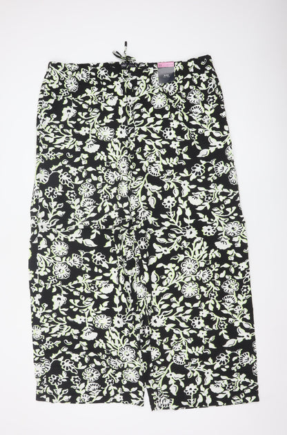 M&S Women’s Multicoloured Floral Wide Leg High Rise Trousers Size 22
