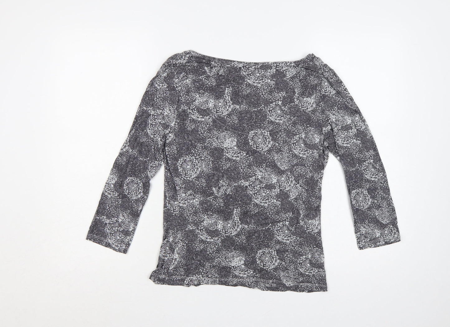 Rocha John Rocha Women Grey Floral Cowl Neck Jersey Blouse UK 12