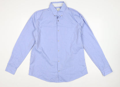 Next Tailoring Men’s Blue XL Slim Fit Button-Down Long Sleeve Shirt