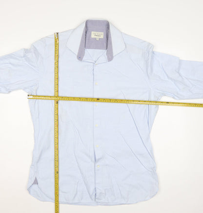 Ted Baker Men Blue 16.5 34/35 Cotton Spread Collar Button-Up Shirt