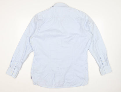 Ted Baker Men Blue 16.5 34/35 Cotton Spread Collar Button-Up Shirt