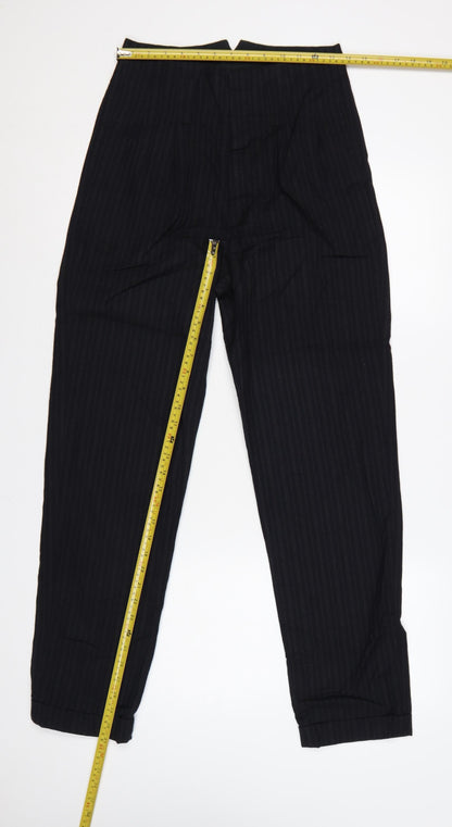 Margaret Howell Women’s Black Pinstripe Wool Trousers UK 8 Tapered